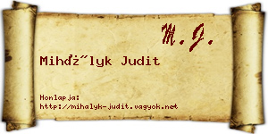 Mihályk Judit névjegykártya